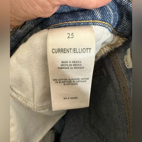 Current Elliot Soulmate High Rise Slim Straight Leg Jean Camino Blue Sz 25 - Picture 11 of 12
